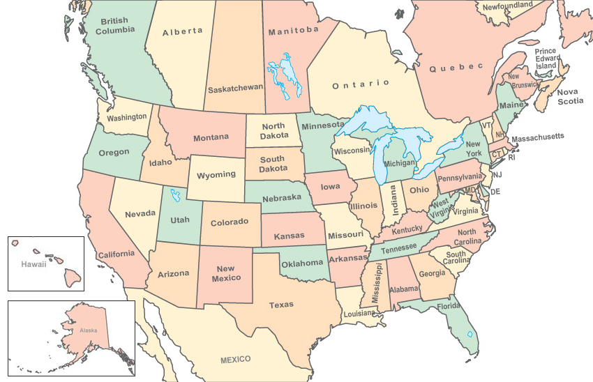 printable map of north america with states and provinces Political Map Of North America With States And Provinces printable map of north america with states and provinces